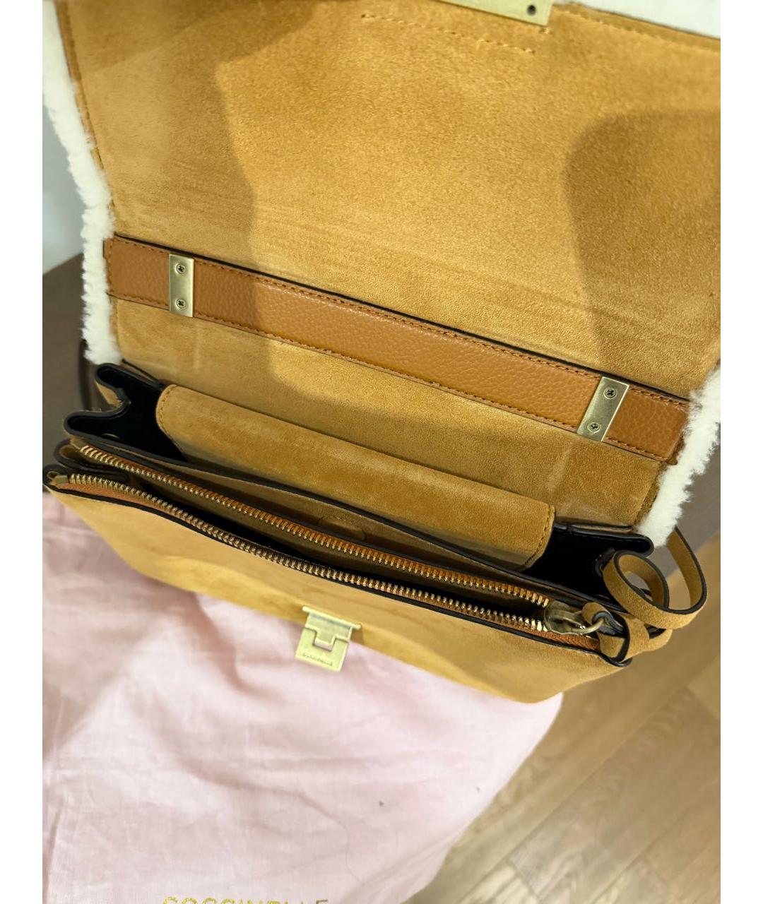 COCCINELLE Бежевая замшевая сумка через плечо, фото 2