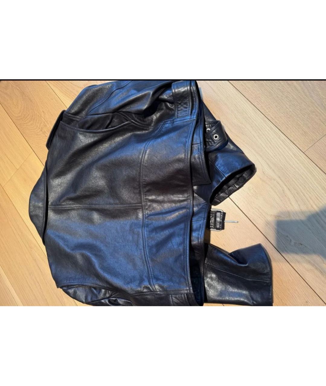 PERVERT Черная кожаная куртка, фото 3