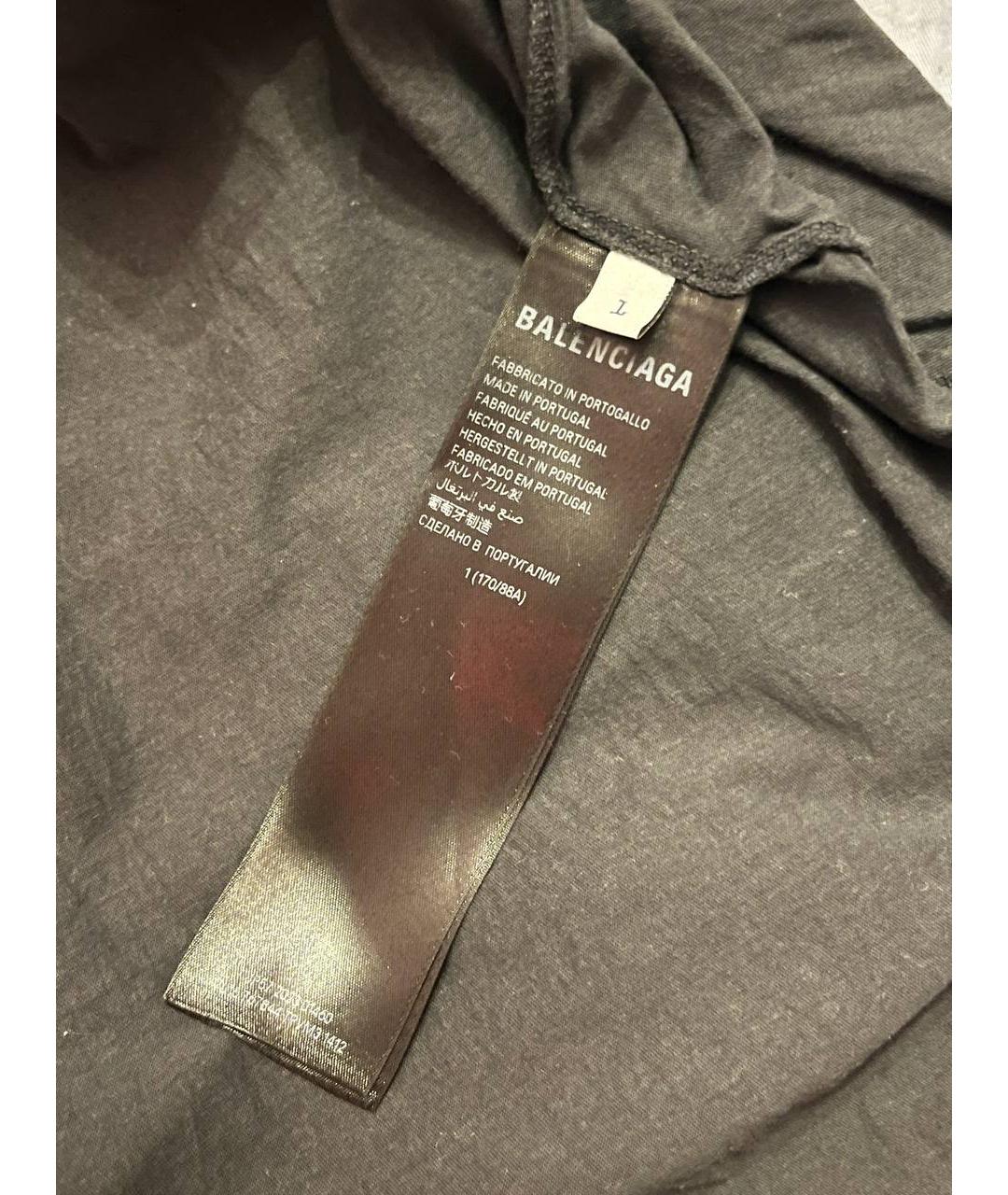 BALENCIAGA Черная хлопковая майка, фото 4