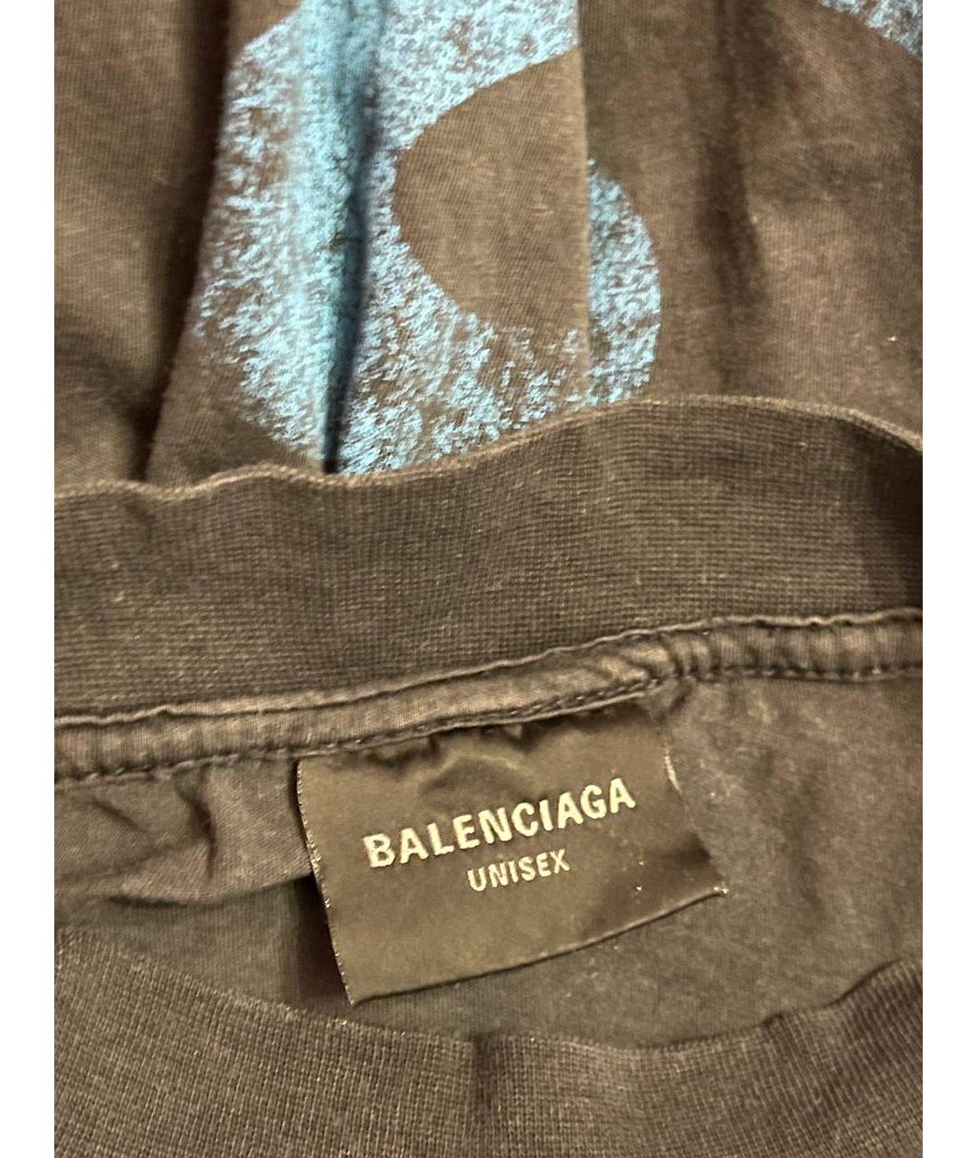 BALENCIAGA Черная хлопковая майка, фото 3