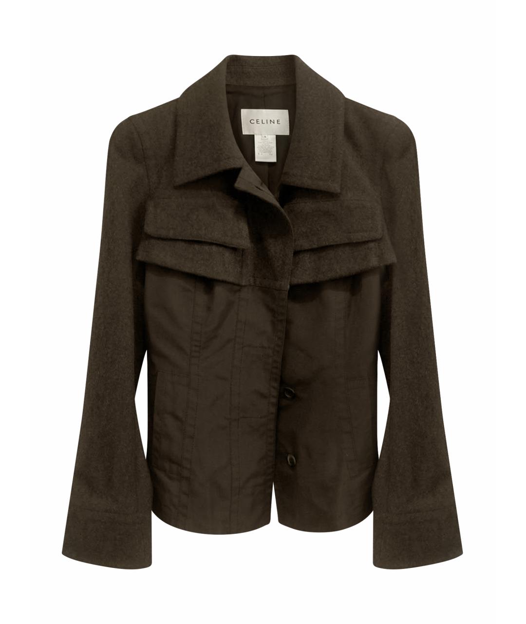 CELINE Антрацитовый шерстяной жакет/пиджак, фото 1