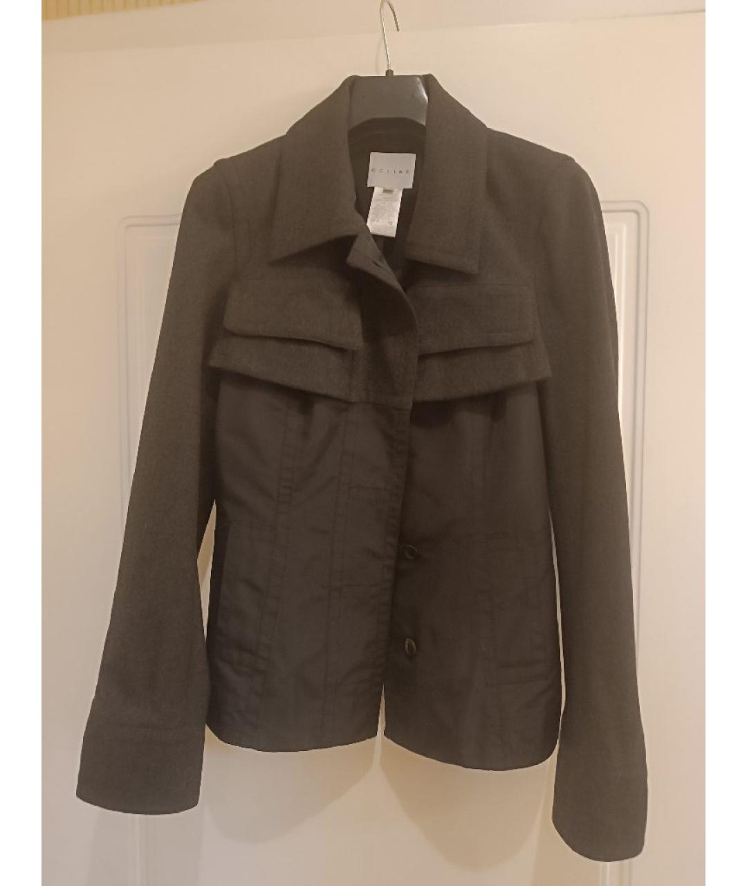 CELINE Антрацитовый шерстяной жакет/пиджак, фото 5