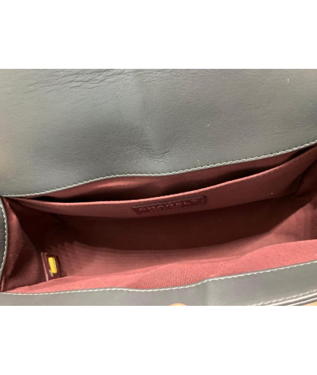 CHANEL Антрацитовая кожаная сумка через плечо, фото 7