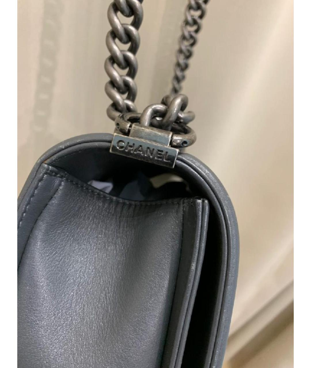 CHANEL Антрацитовая кожаная сумка через плечо, фото 5