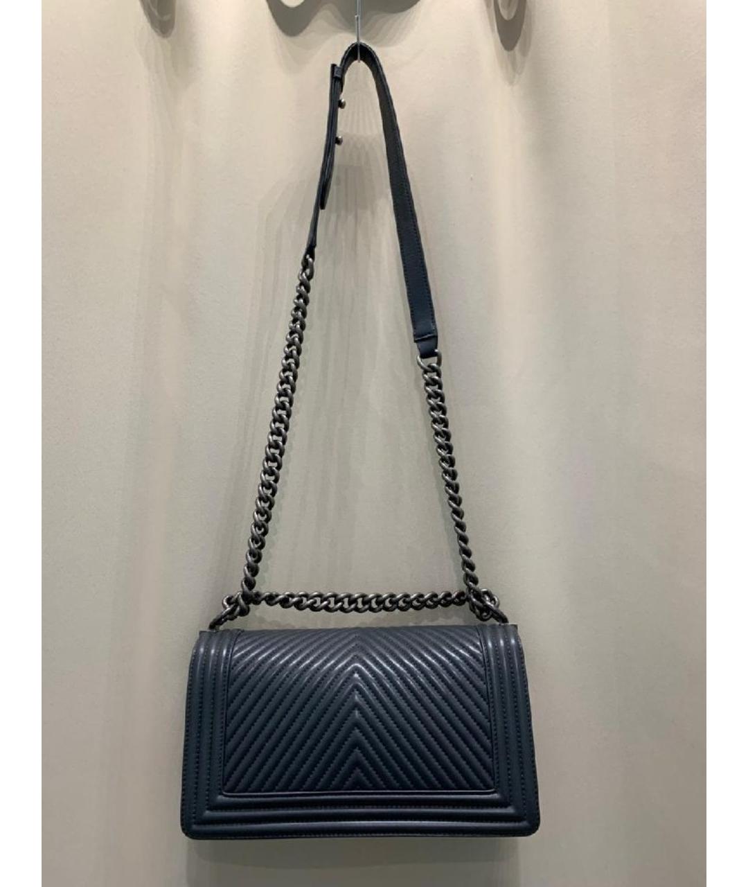 CHANEL Антрацитовая кожаная сумка через плечо, фото 4