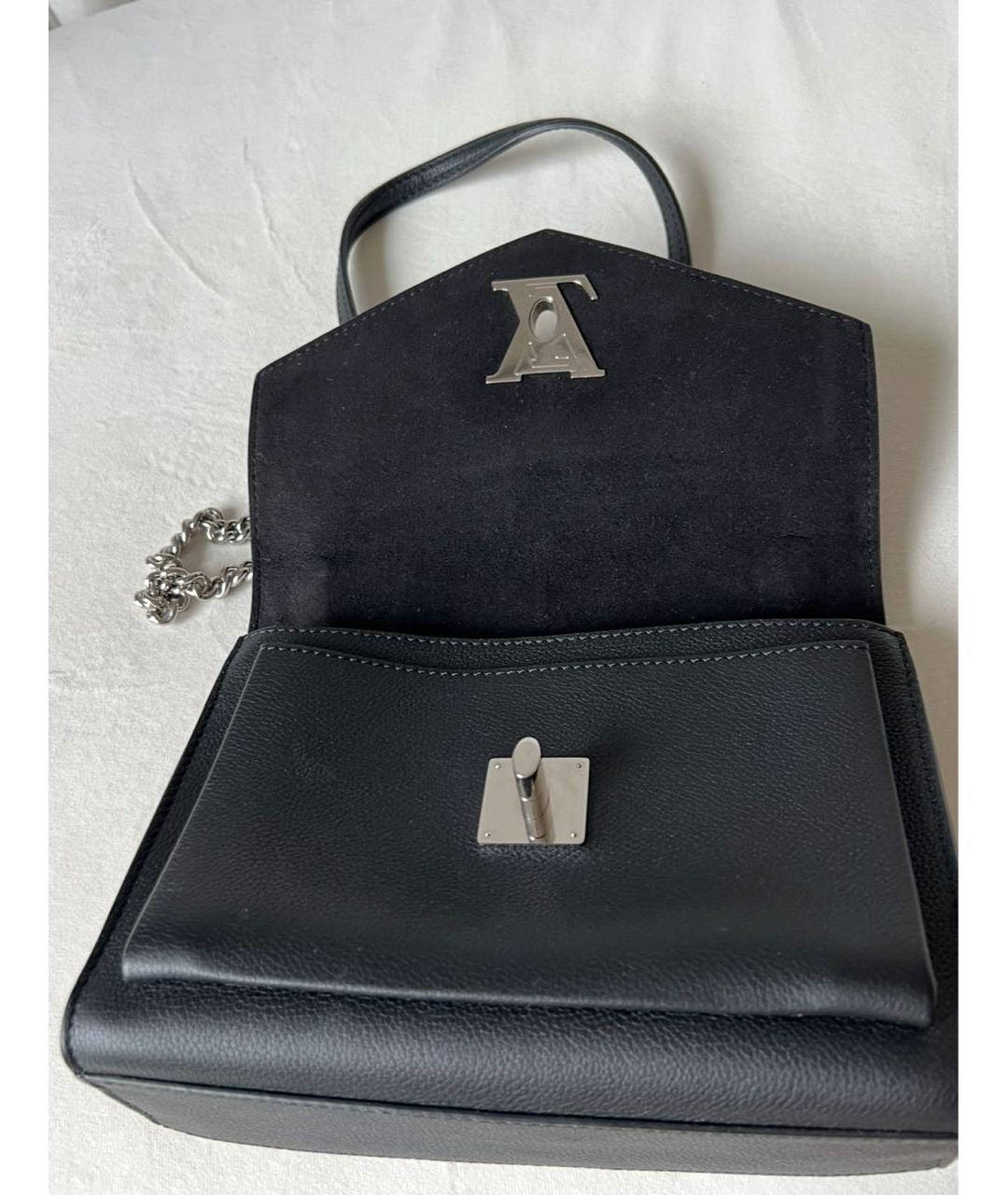 LOUIS VUITTON Черная кожаная сумка через плечо, фото 4