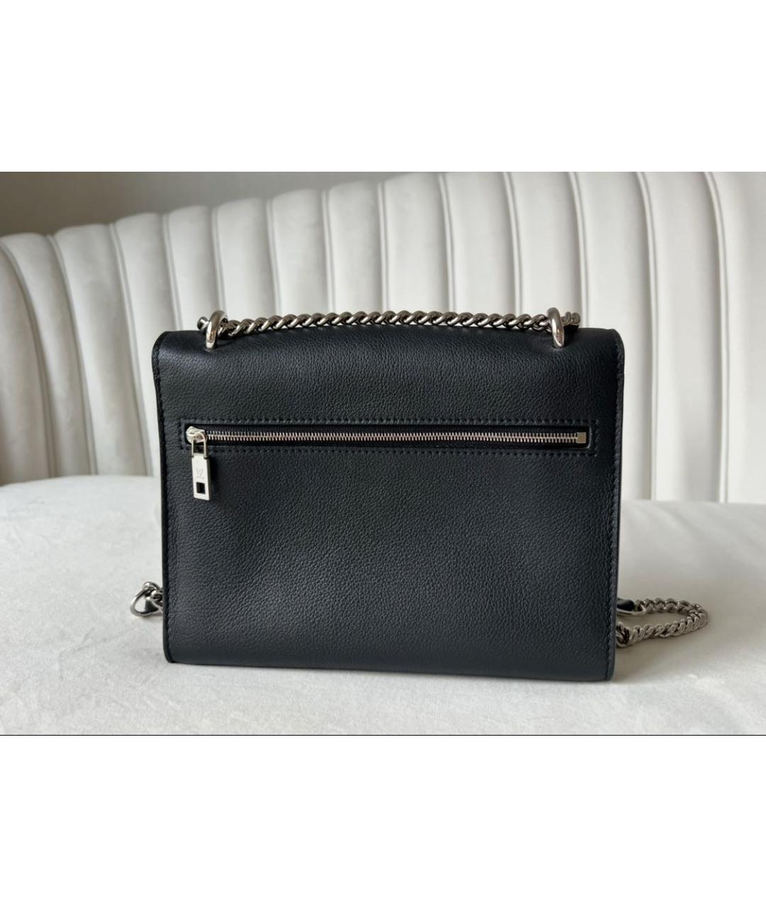 LOUIS VUITTON Черная кожаная сумка через плечо, фото 3