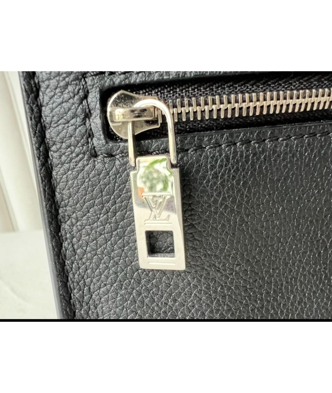 LOUIS VUITTON Черная кожаная сумка через плечо, фото 8