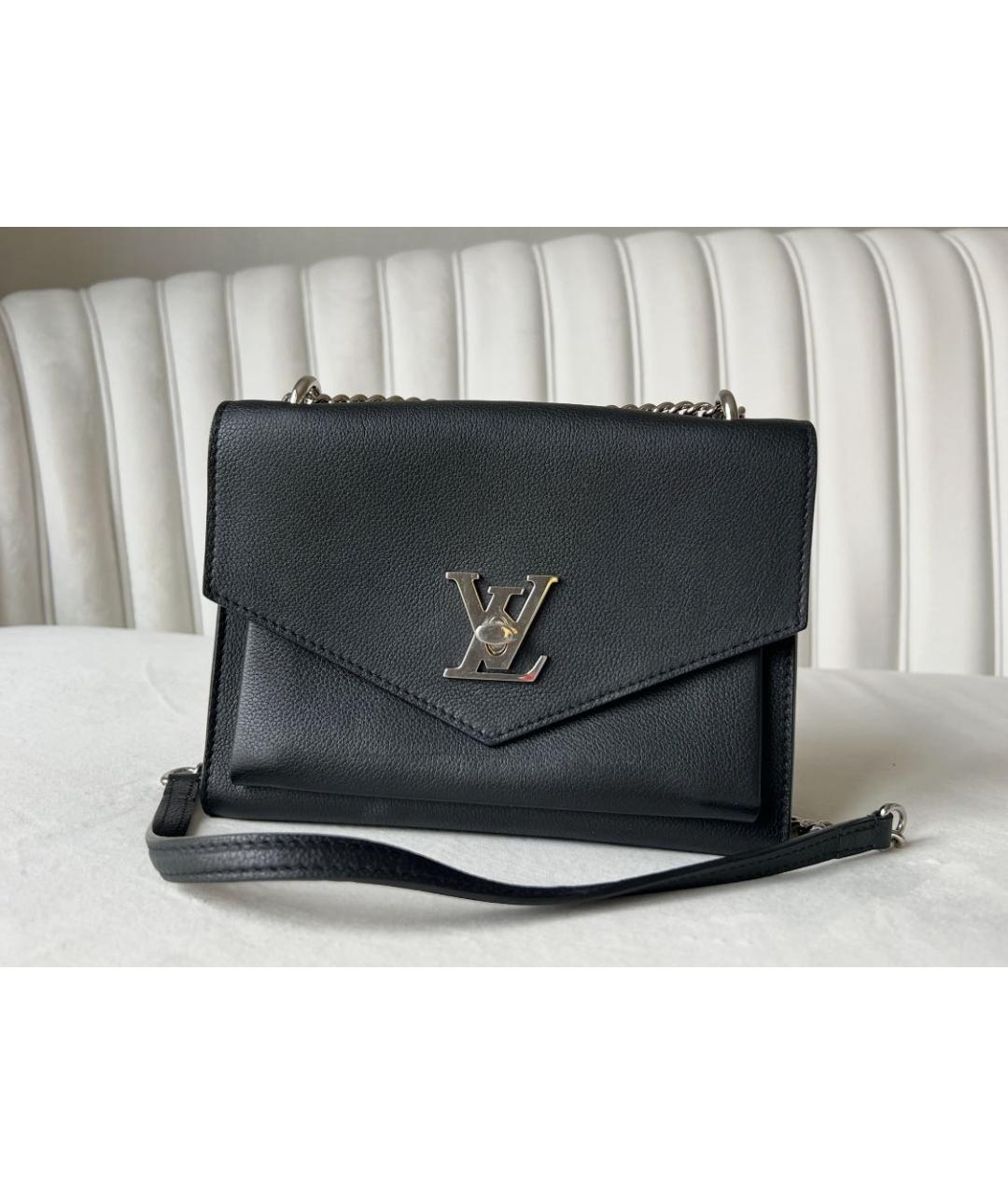 LOUIS VUITTON Черная кожаная сумка через плечо, фото 9