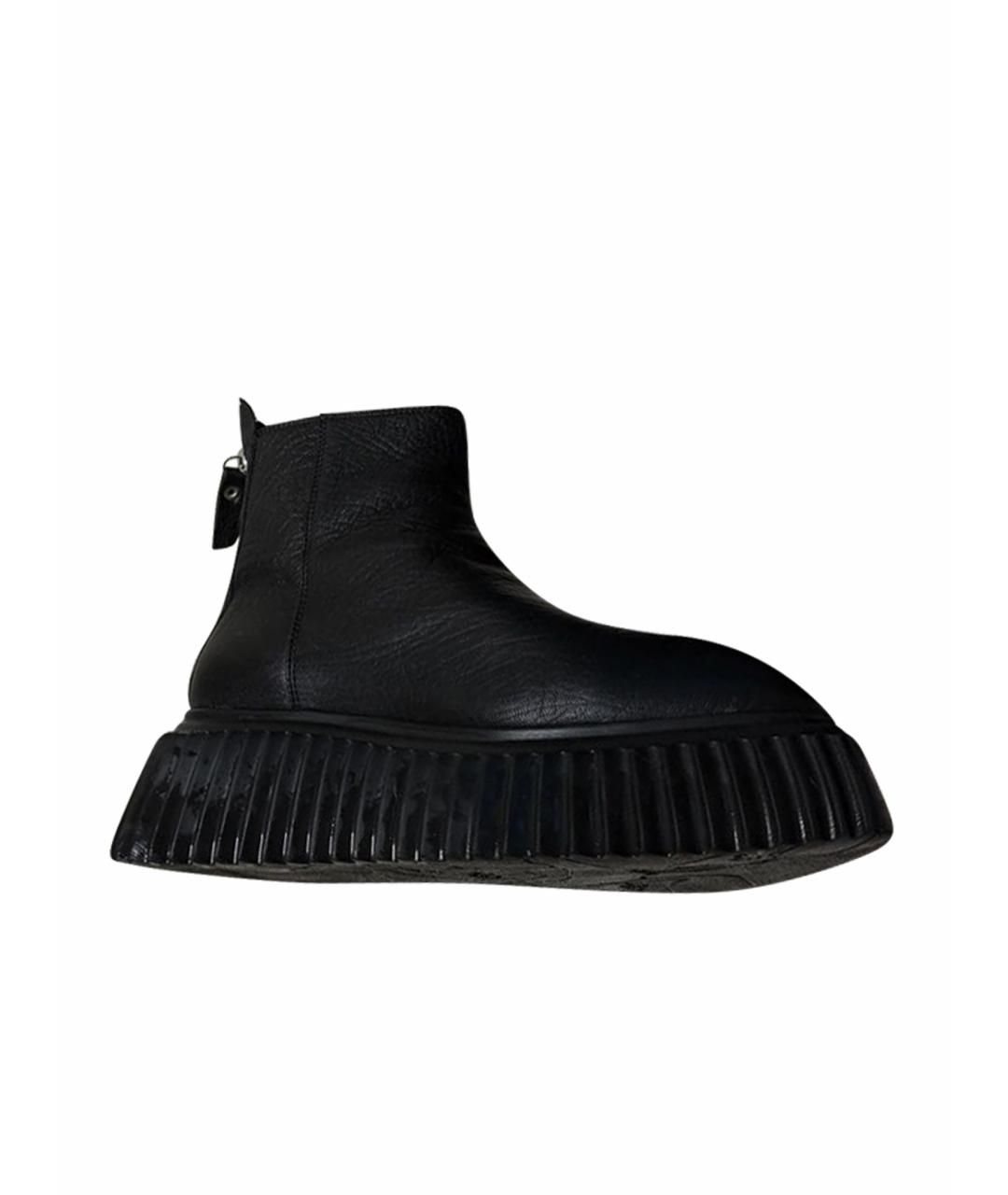 AGL Черные кожаные ботинки, фото 1