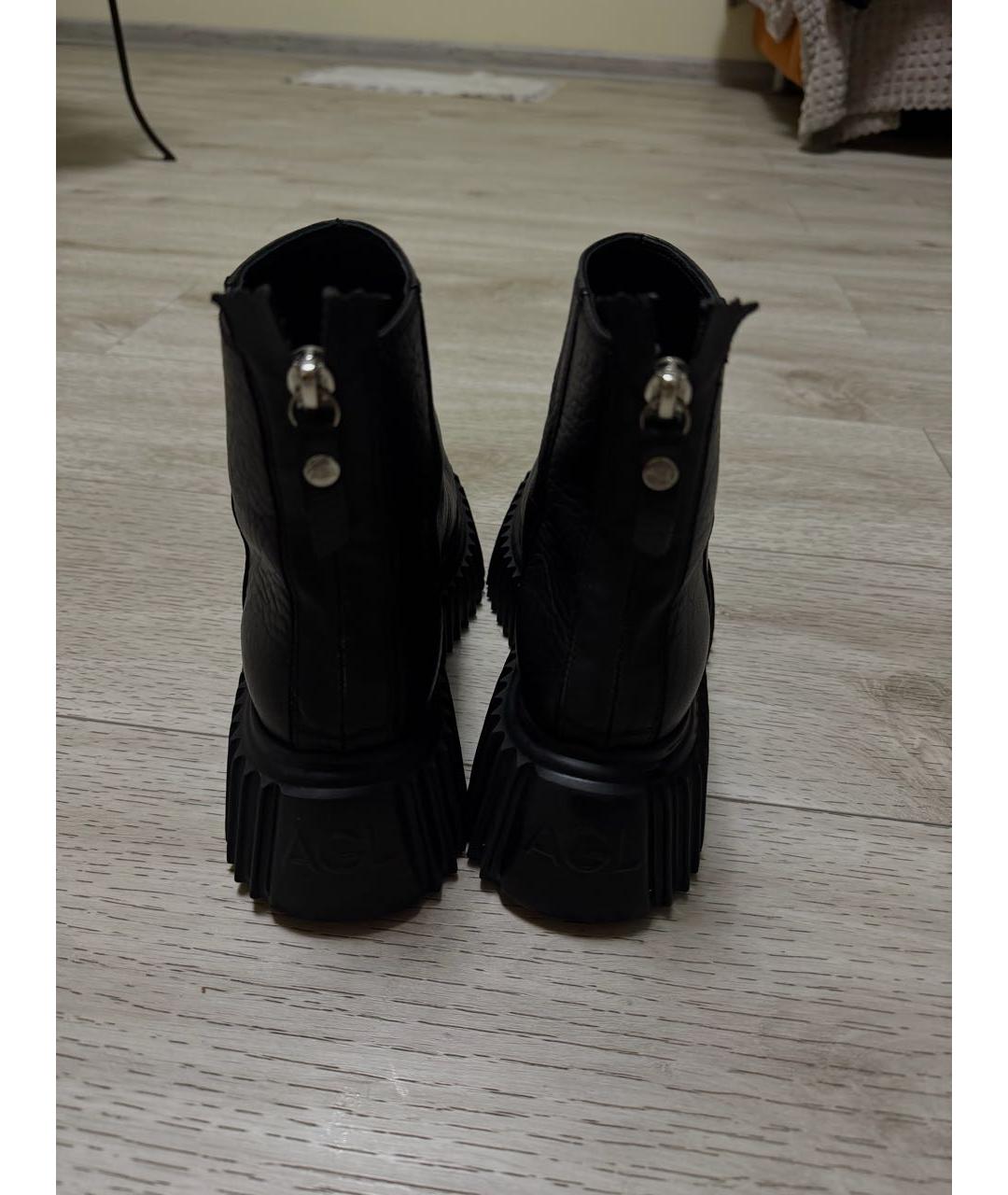 AGL Черные кожаные ботинки, фото 2