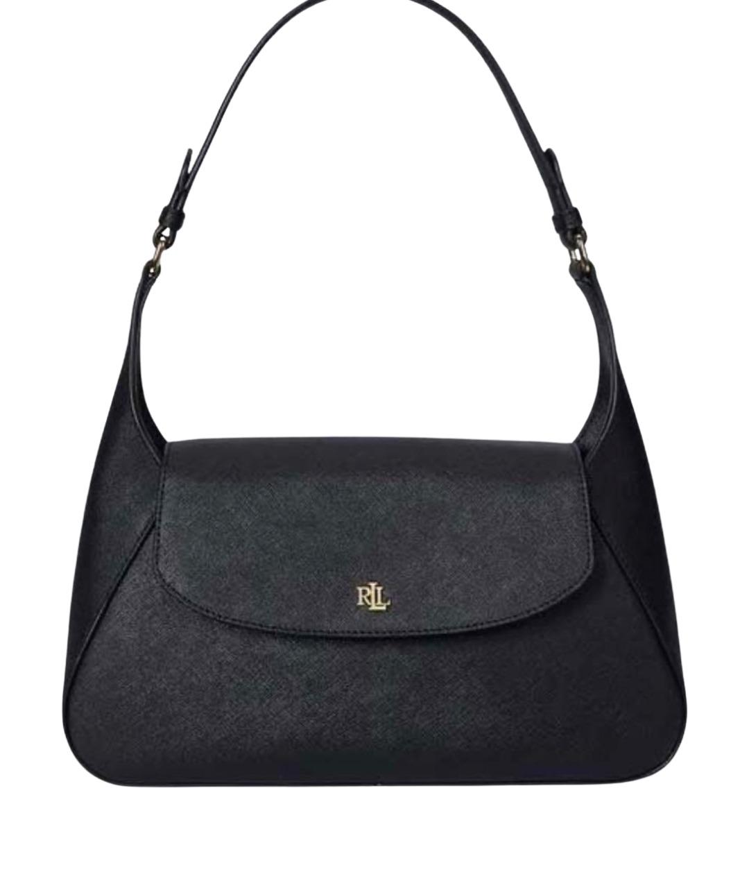 RALPH LAUREN Черная кожаная сумка через плечо, фото 1