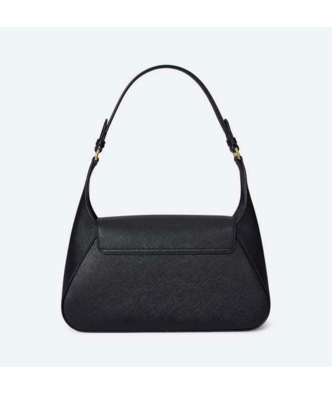 RALPH LAUREN Черная кожаная сумка через плечо, фото 2