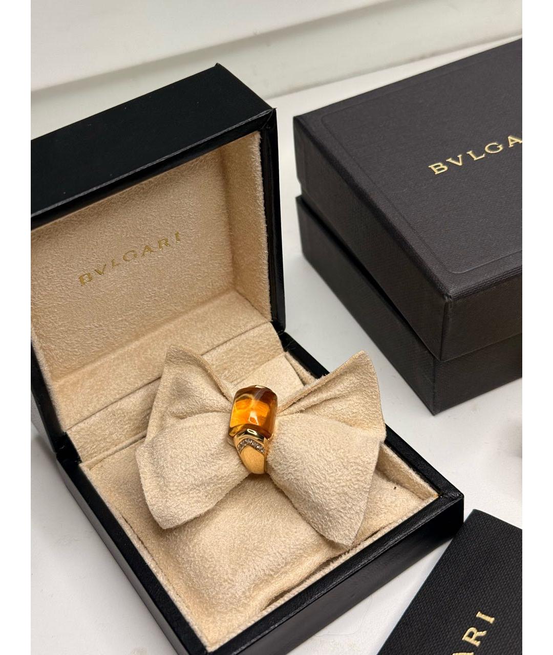 BVLGARI Коричневое кольцо из желтого золота, фото 2