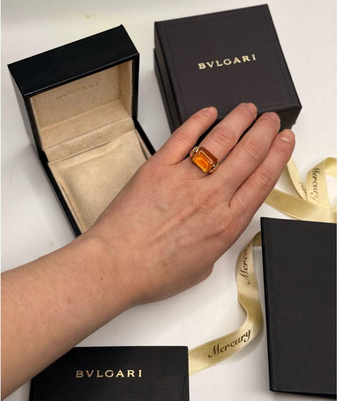 BVLGARI Коричневое кольцо из желтого золота, фото 5