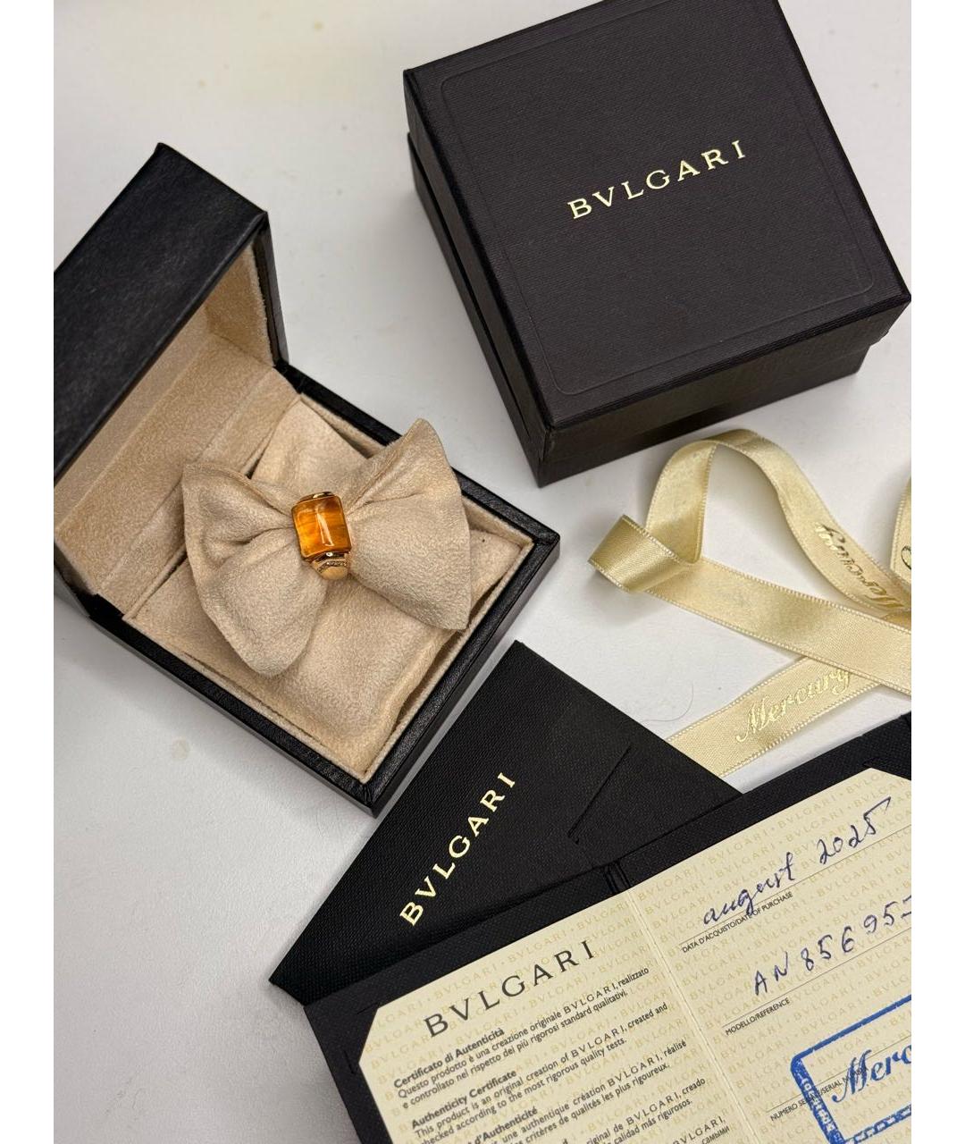 BVLGARI Коричневое кольцо из желтого золота, фото 6