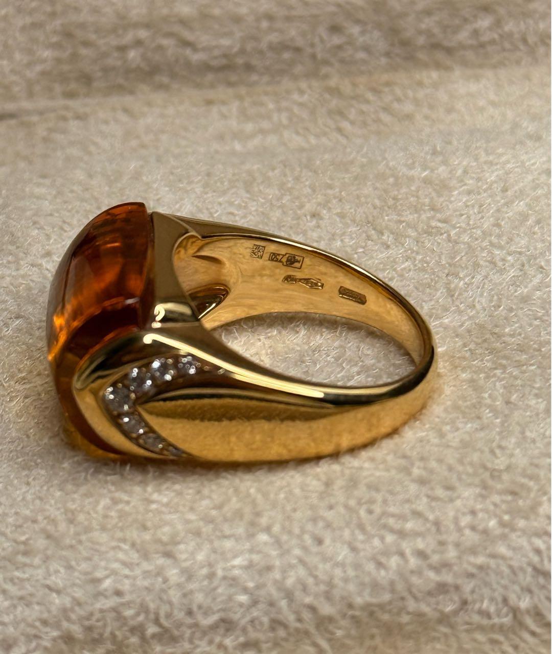 BVLGARI Коричневое кольцо из желтого золота, фото 4