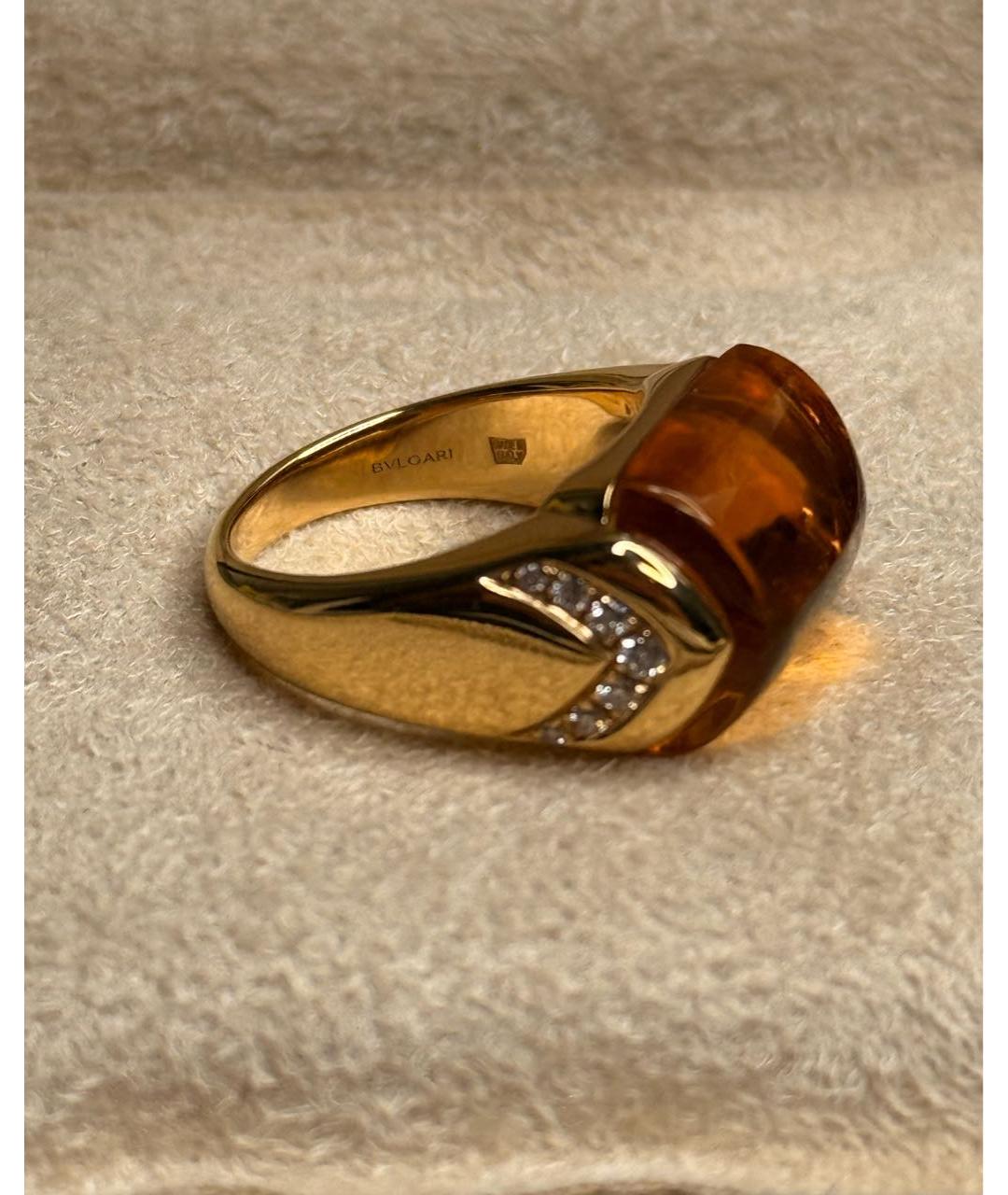 BVLGARI Коричневое кольцо из желтого золота, фото 3