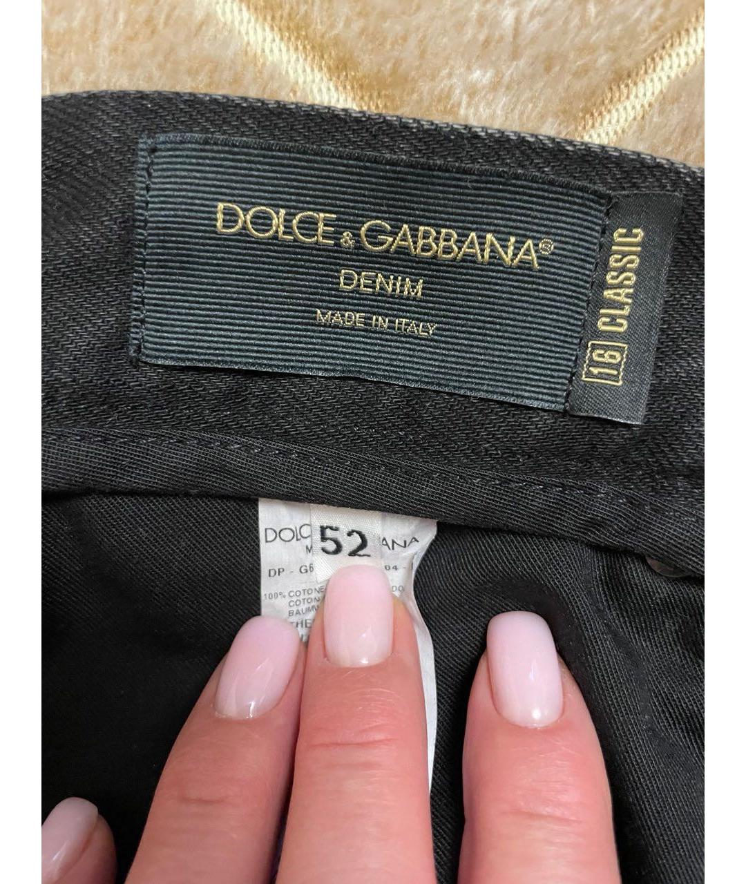 DOLCE&GABBANA Черные хлопковые джинсы скинни, фото 2