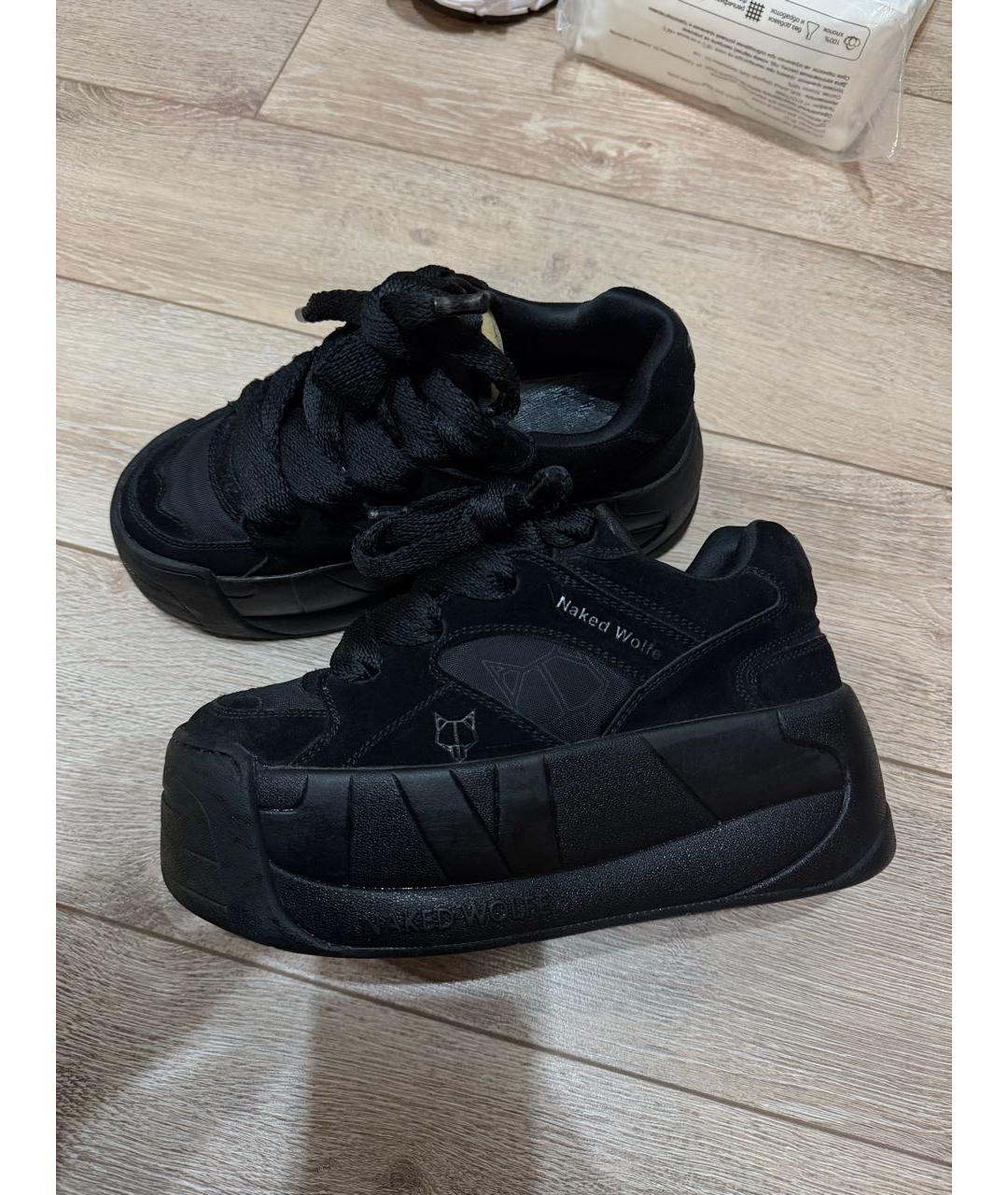 NAKED WOLF Черные замшевые кеды, фото 3