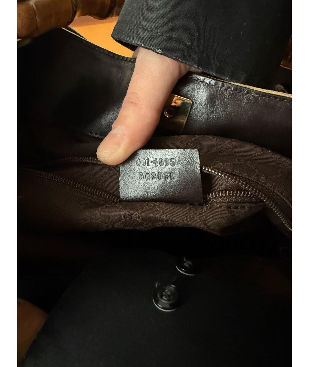 GUCCI Бежевая кожаная сумка с короткими ручками, фото 8