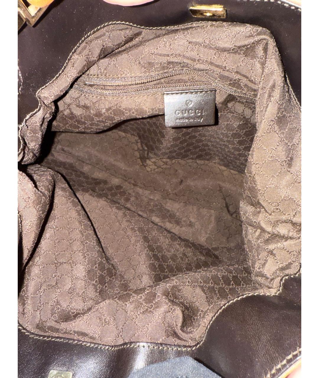 GUCCI Бежевая кожаная сумка с короткими ручками, фото 6