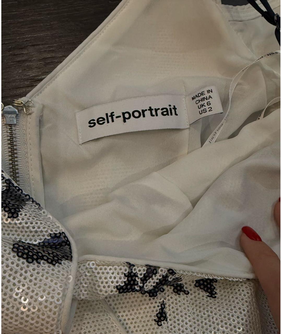 SELF-PORTRAIT Белое полиамидовое коктейльное платье, фото 3