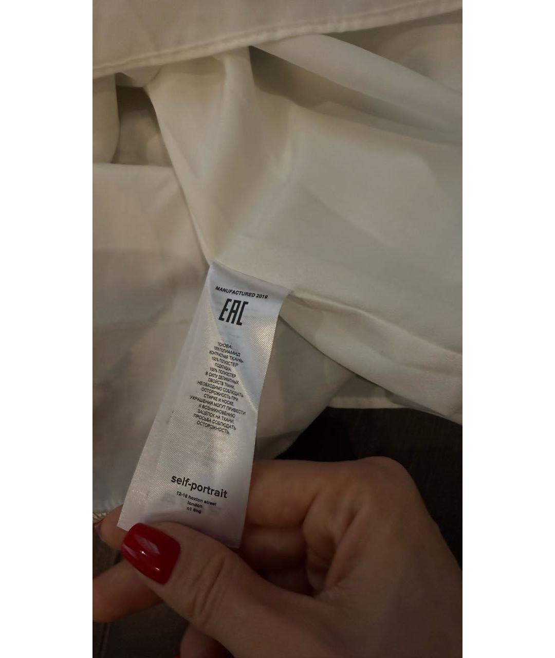 SELF-PORTRAIT Белое полиамидовое коктейльное платье, фото 8