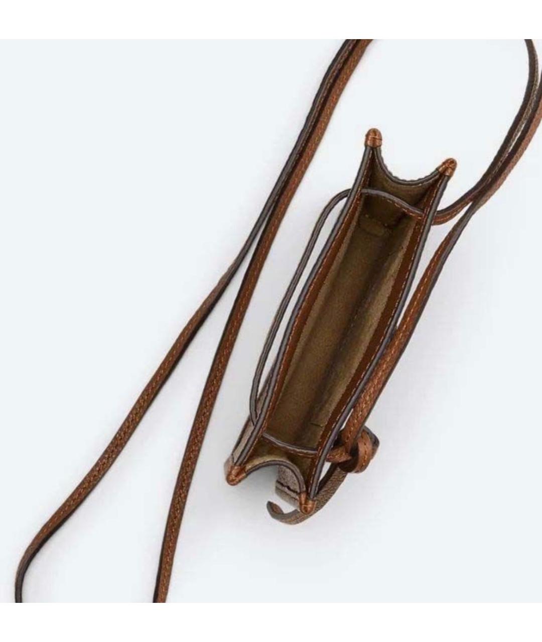 RALPH LAUREN Коричневая кожаная сумка через плечо, фото 2