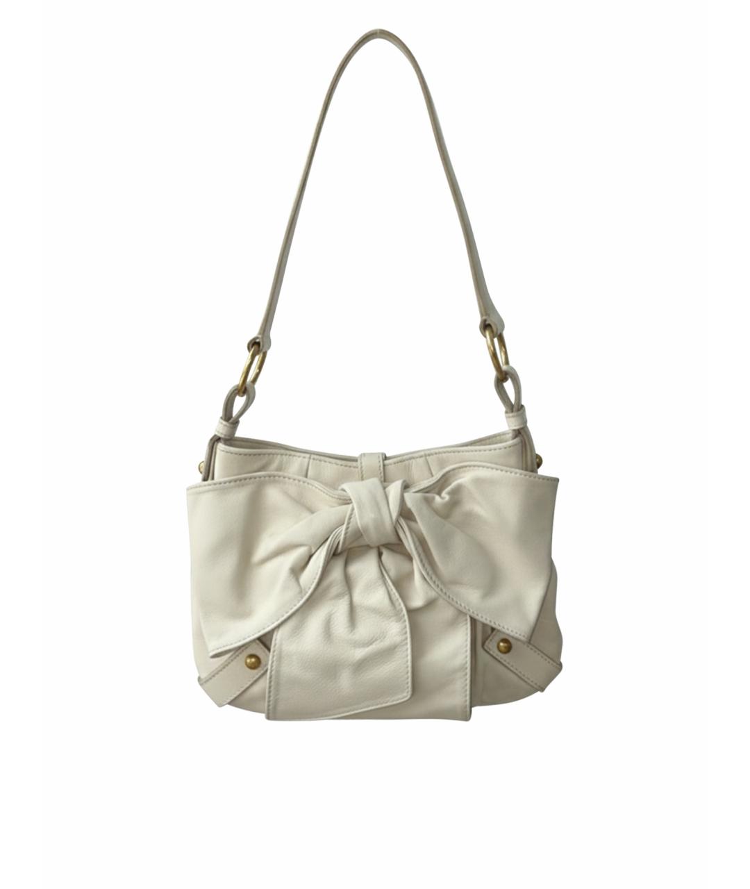 SAINT LAURENT Бежевая кожаная сумка через плечо, фото 1