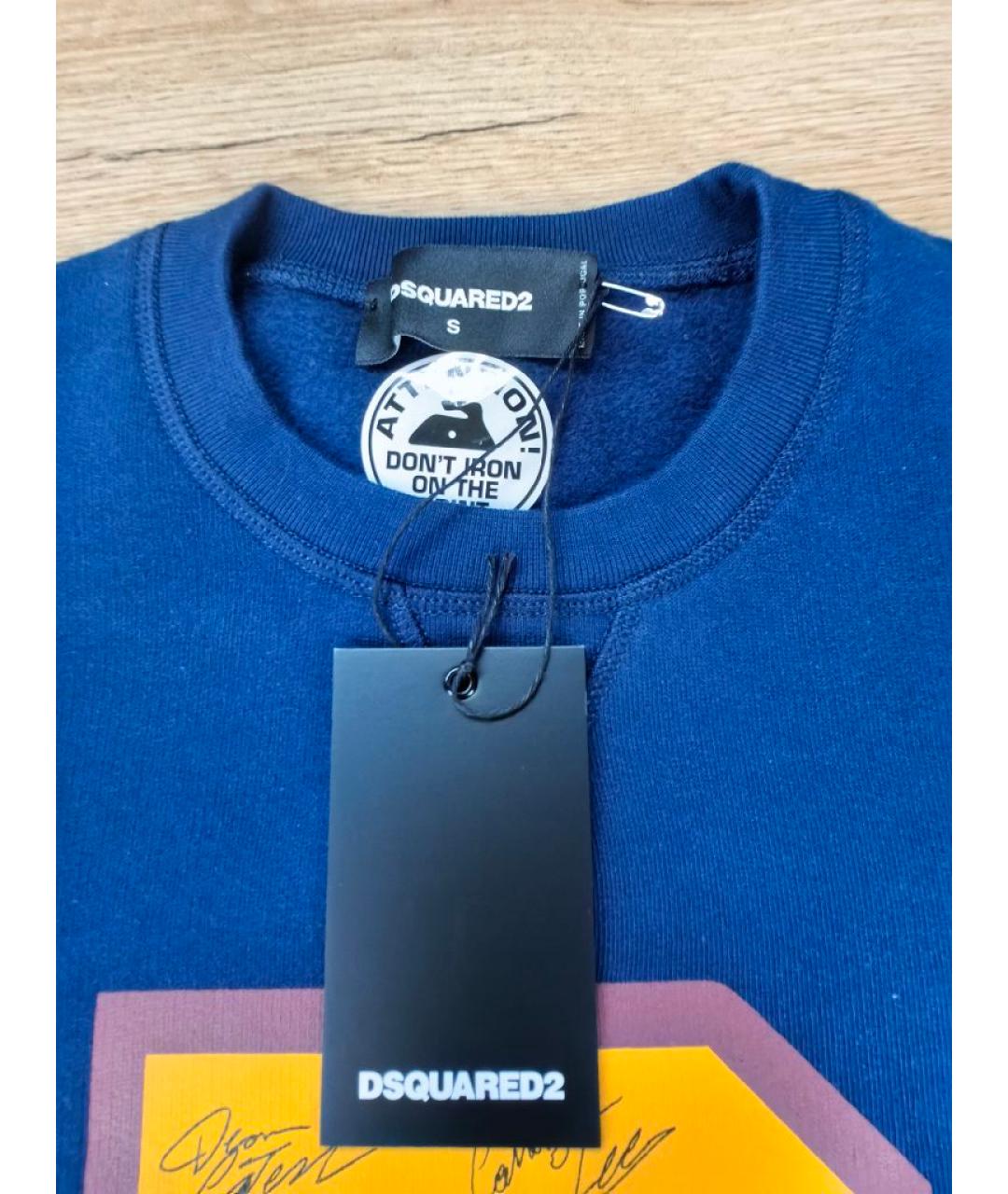 DSQUARED2 Синий хлопковый джемпер / свитер, фото 6