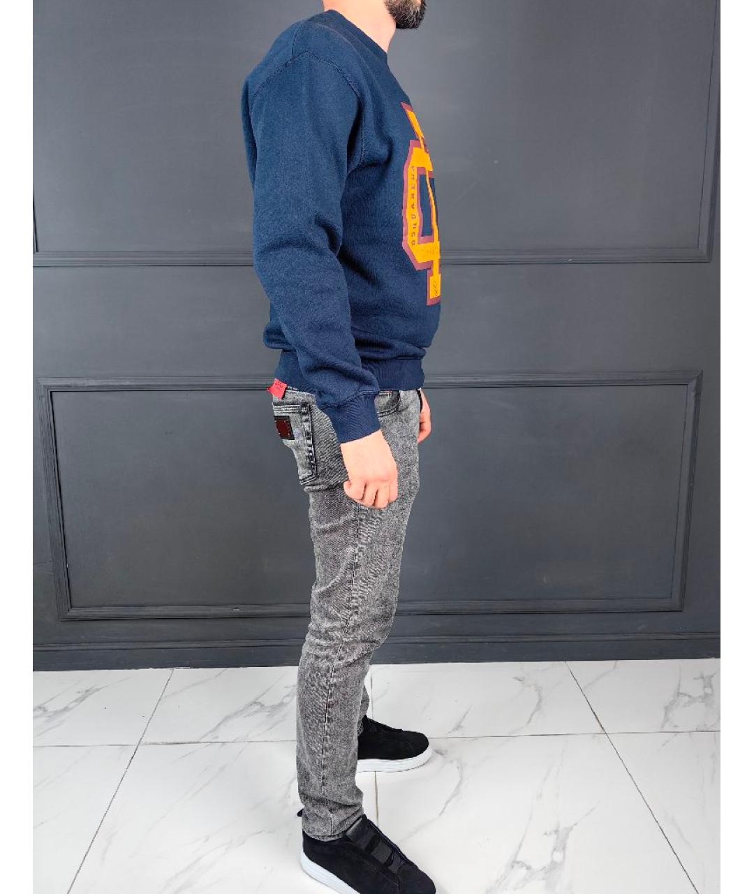 DSQUARED2 Синий хлопковый джемпер / свитер, фото 3