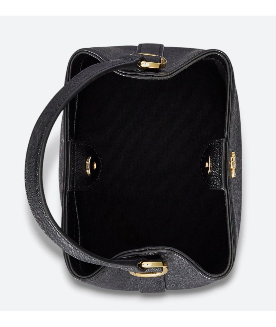 RALPH LAUREN Черная кожаная сумка с короткими ручками, фото 3