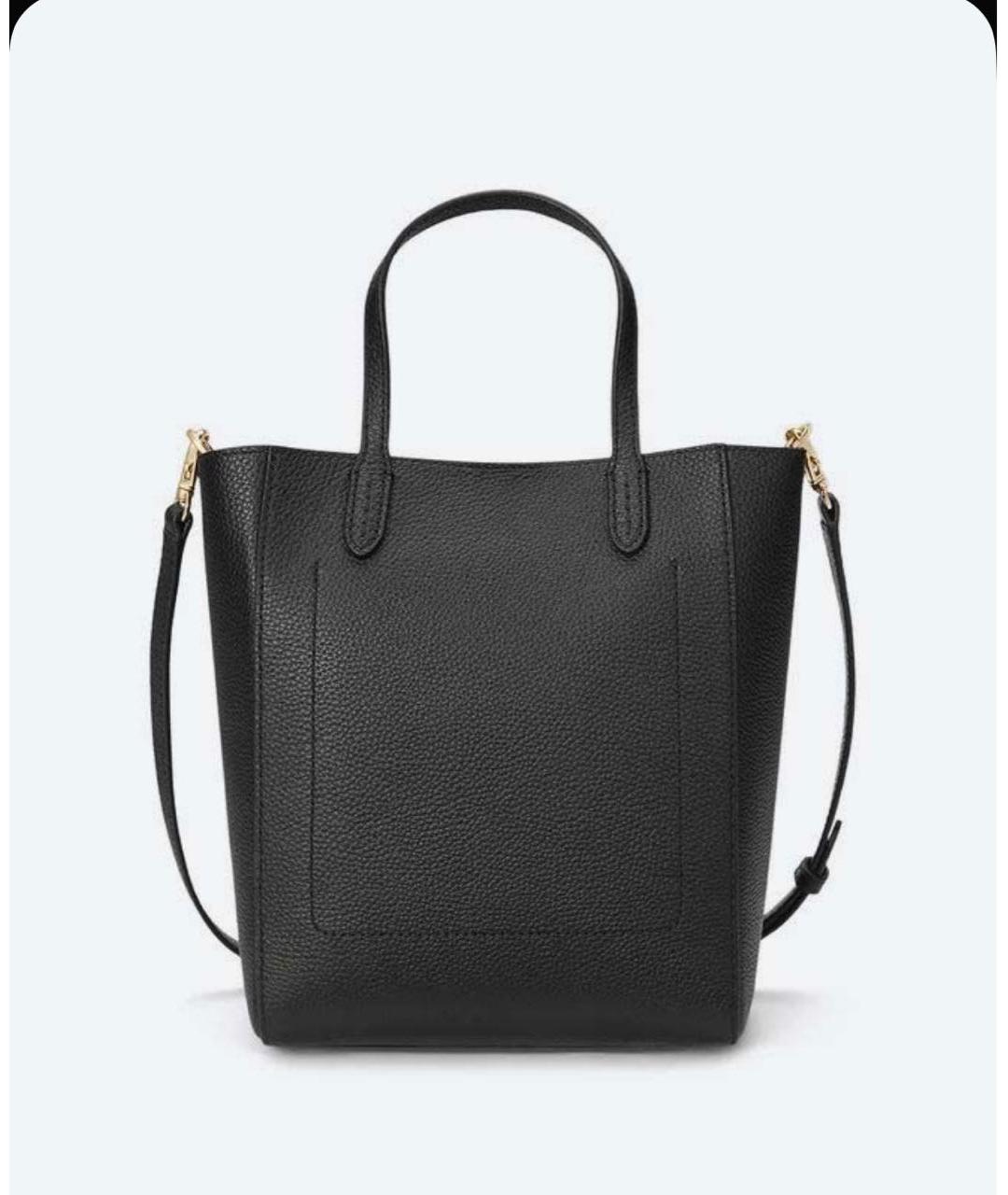 RALPH LAUREN Черная кожаная сумка тоут, фото 2