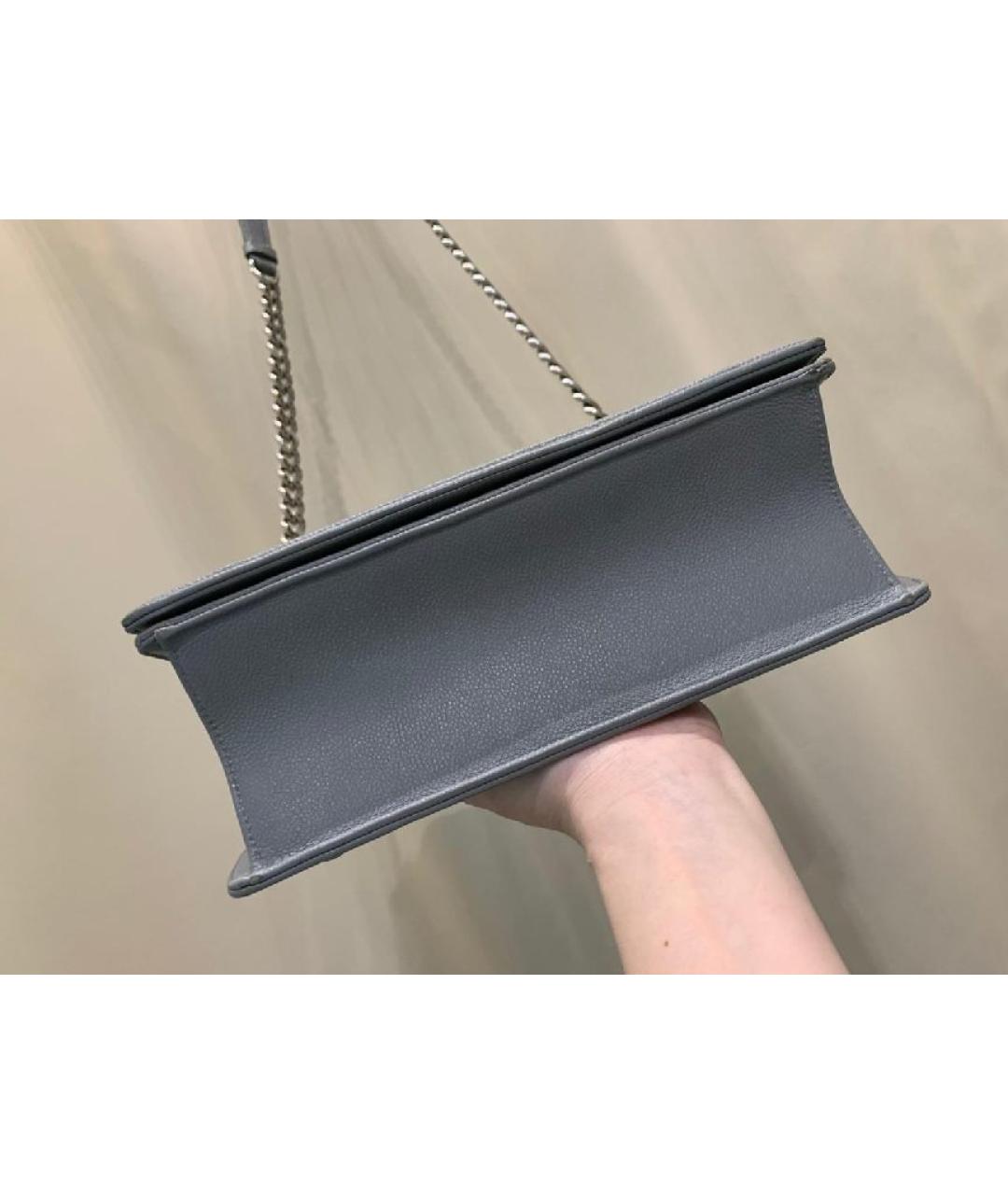 CHRISTIAN DIOR Серая кожаная сумка через плечо, фото 5