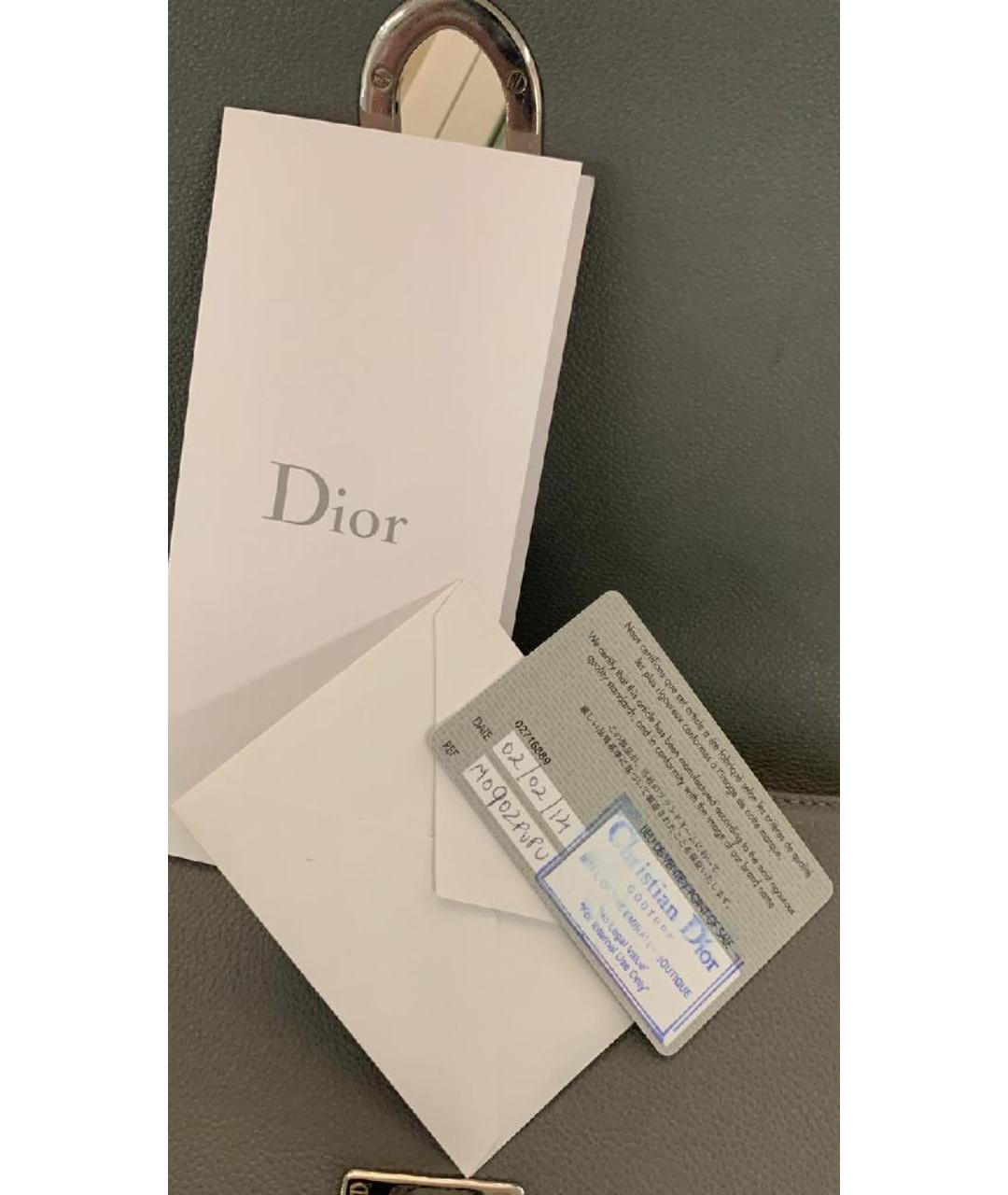 CHRISTIAN DIOR Серая кожаная сумка через плечо, фото 8