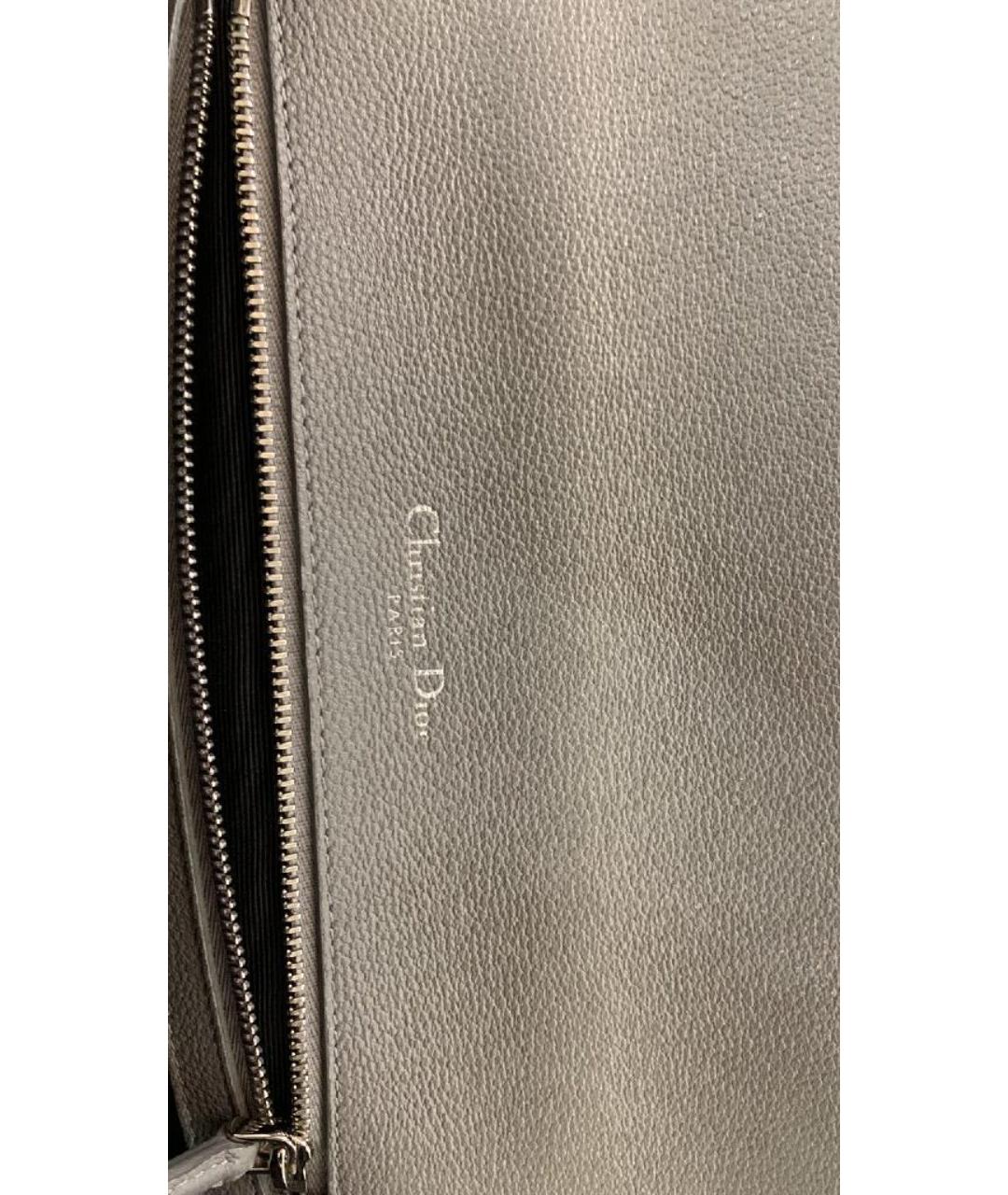 CHRISTIAN DIOR Серая кожаная сумка через плечо, фото 9