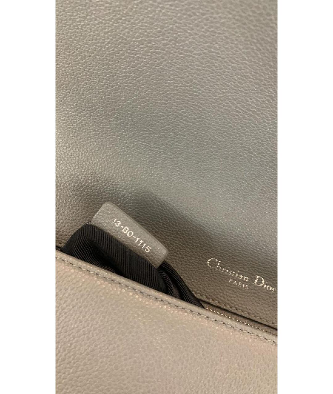 CHRISTIAN DIOR Серая кожаная сумка через плечо, фото 7