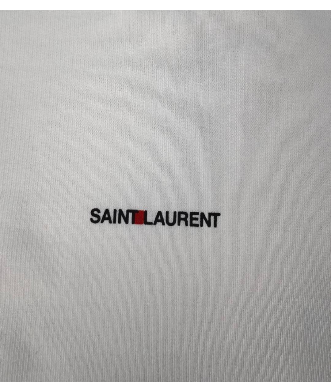 SAINT LAURENT Белый хлопковый джемпер / свитер, фото 3