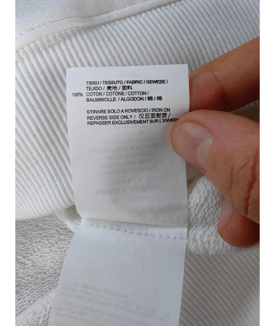SAINT LAURENT Белый хлопковый джемпер / свитер, фото 5