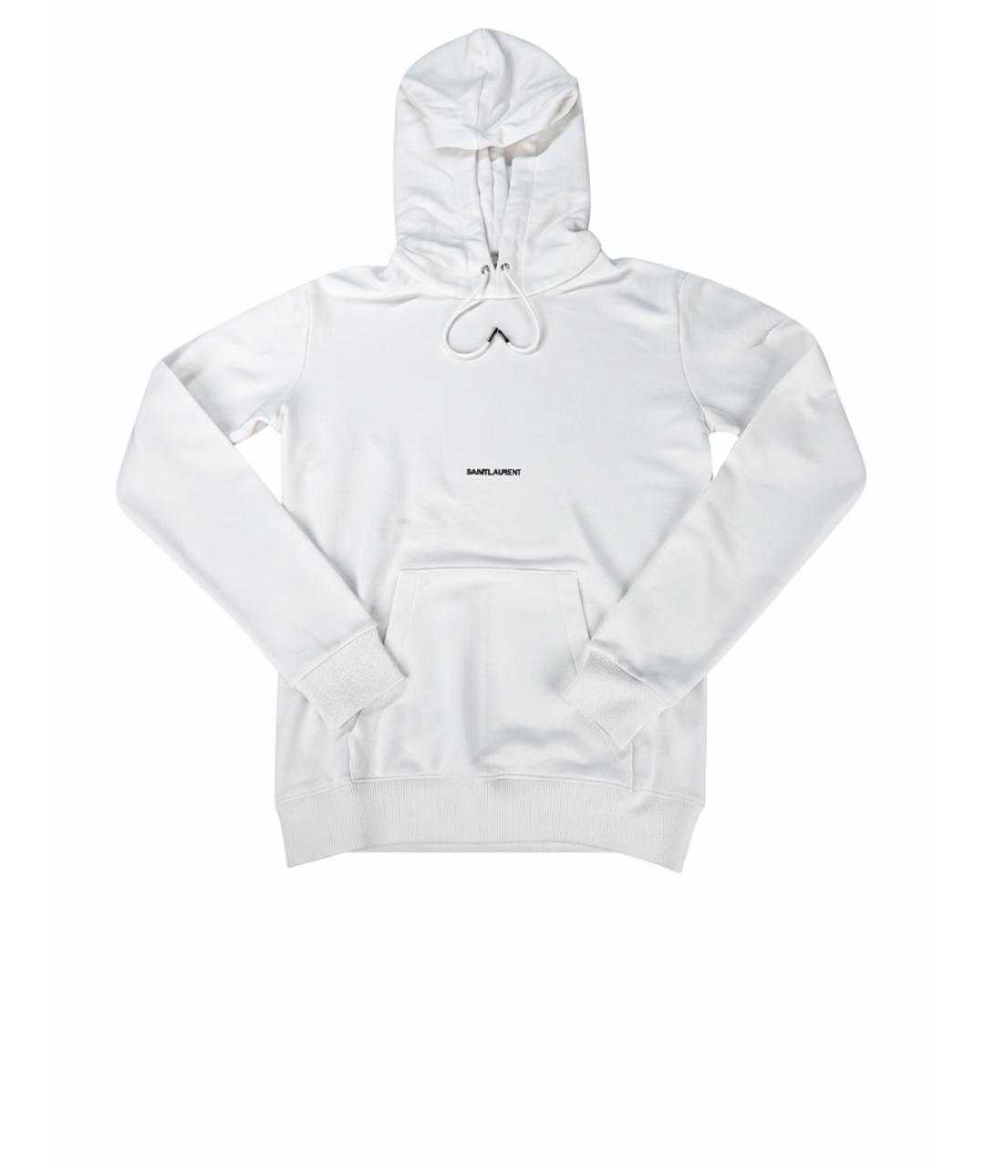 SAINT LAURENT Белый хлопковый джемпер / свитер, фото 1