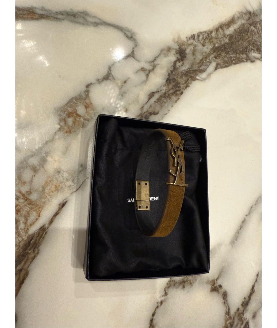 SAINT LAURENT Коричневый браслет, фото 2