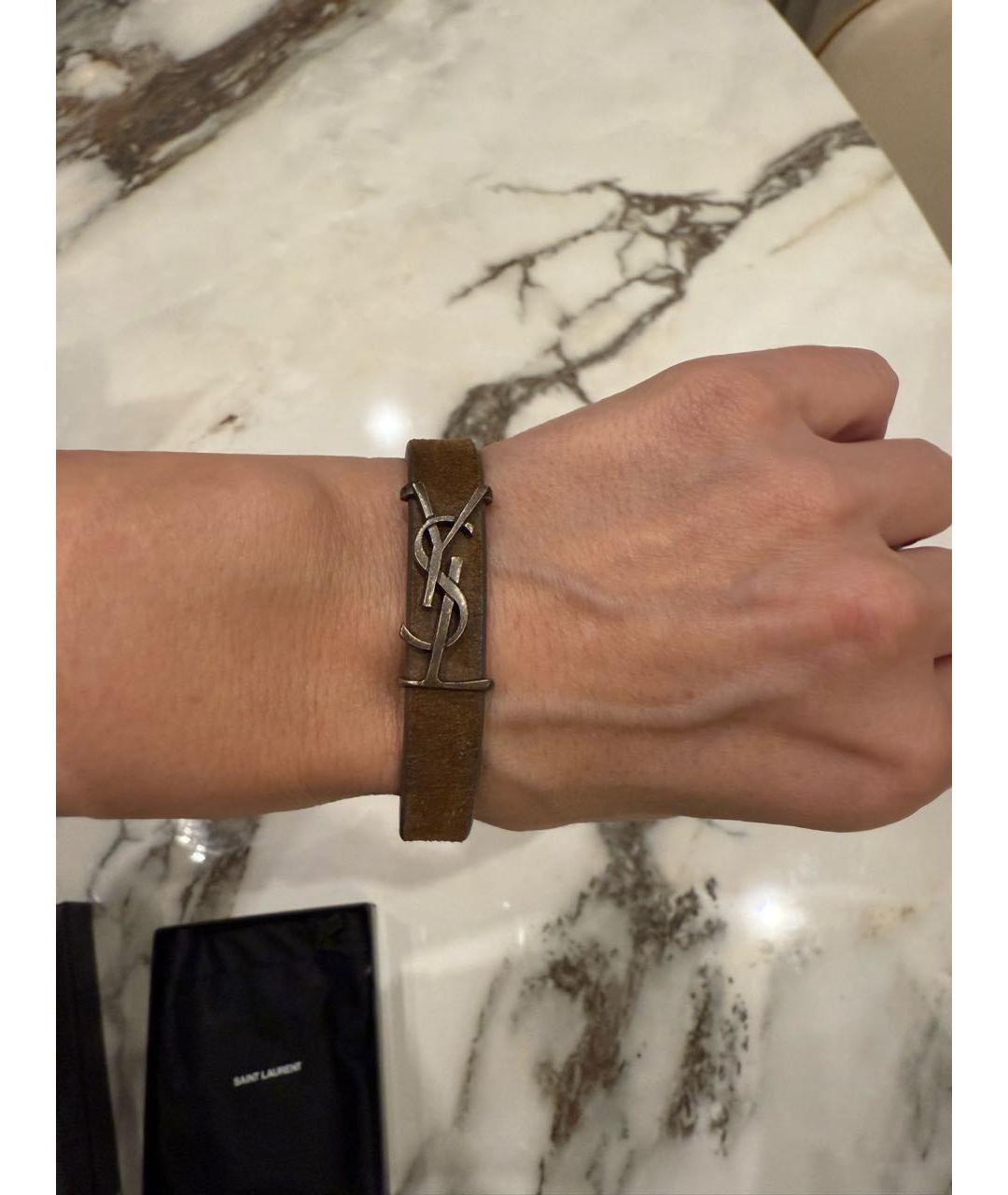 SAINT LAURENT Коричневый браслет, фото 4