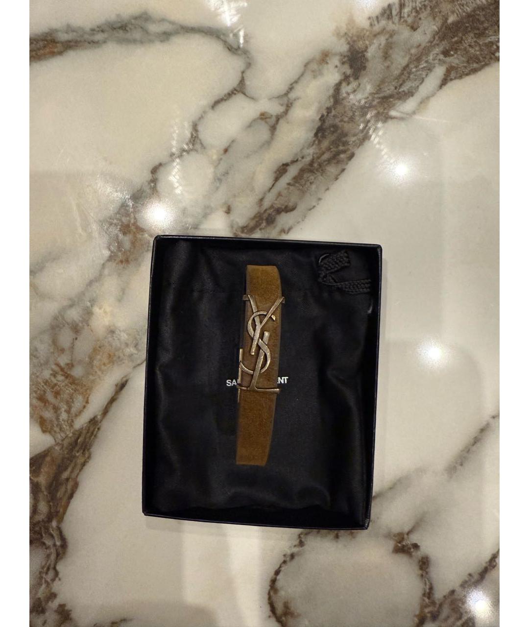SAINT LAURENT Коричневый браслет, фото 5