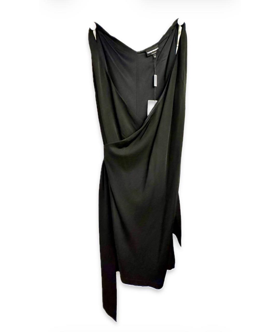 EMPORIO ARMANI Черное вискозное коктейльное платье, фото 5