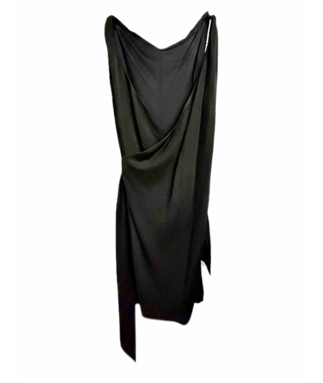 EMPORIO ARMANI Черное вискозное коктейльное платье, фото 1