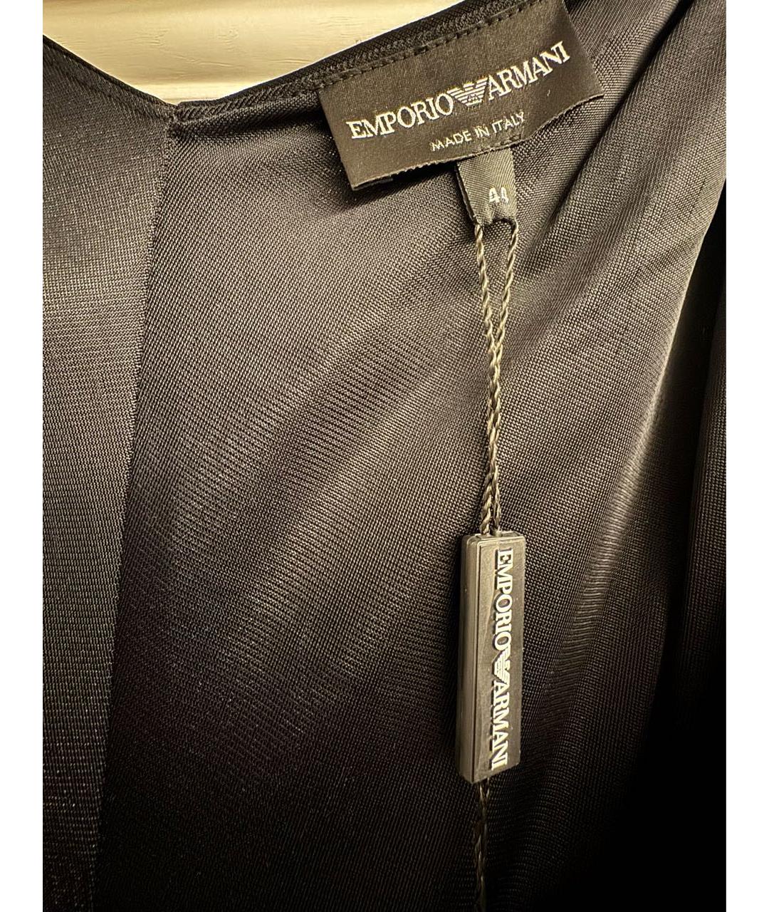 EMPORIO ARMANI Черное вискозное коктейльное платье, фото 3