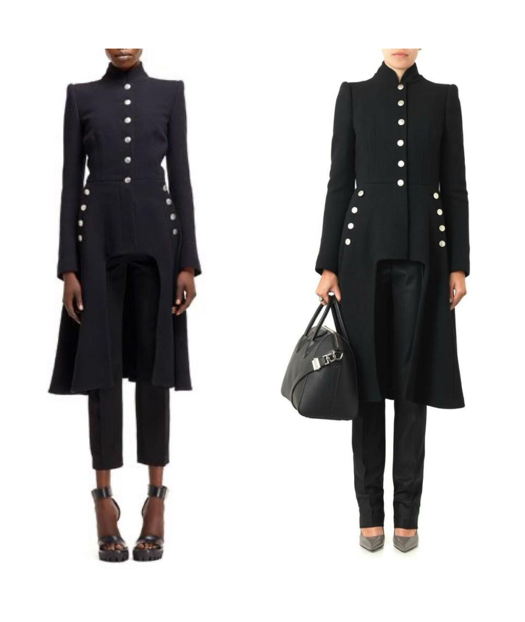 ALEXANDER MCQUEEN Черное шерстяное пальто, фото 2