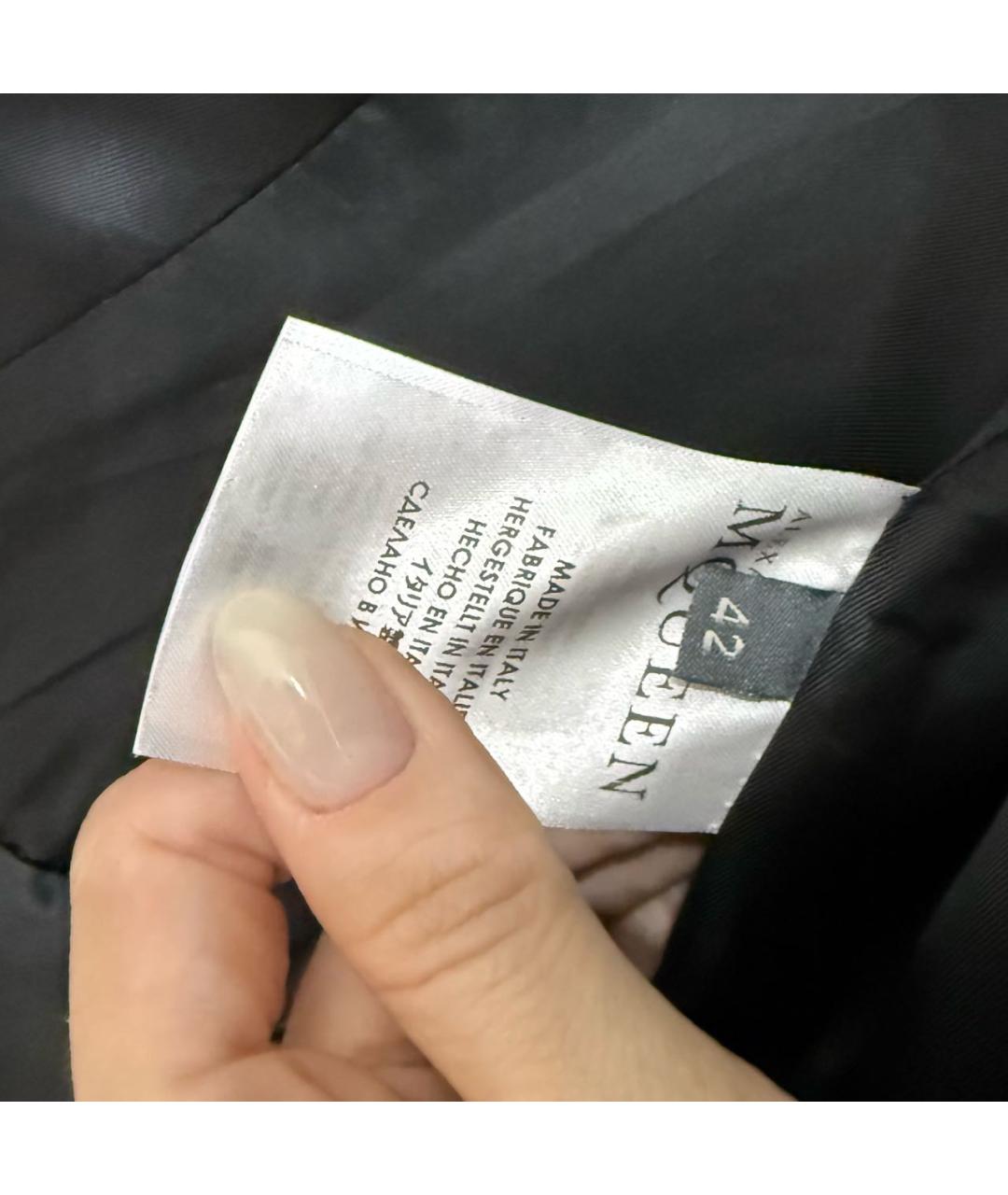 ALEXANDER MCQUEEN Черное шерстяное пальто, фото 6
