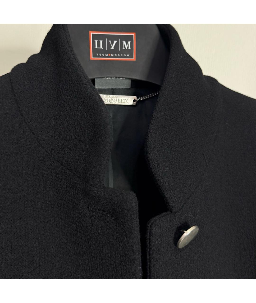ALEXANDER MCQUEEN Черное шерстяное пальто, фото 7